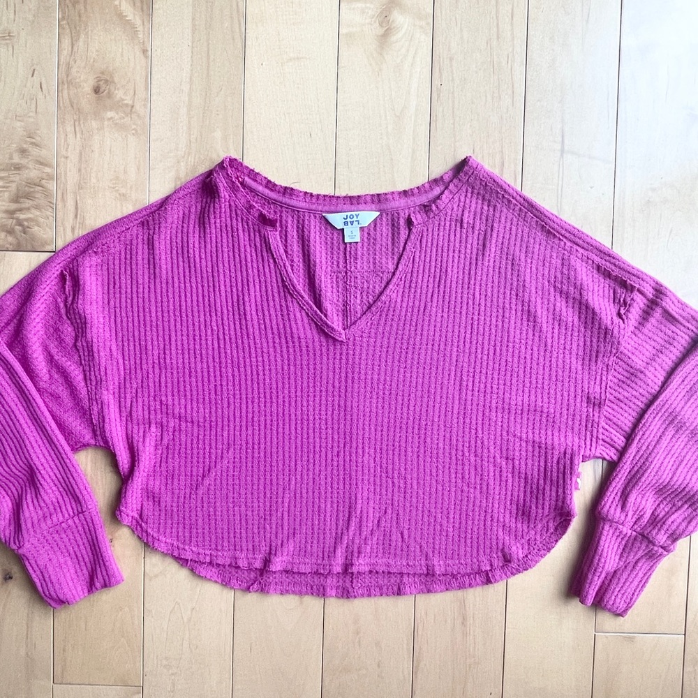 Joy Lab off the shoulder cropped athletic sweater
